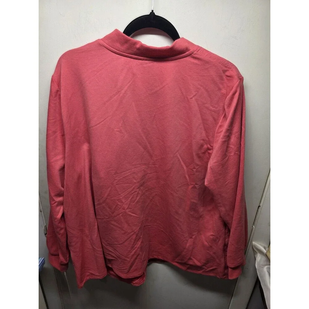 NWT Alfred Dunner Coral Pink Full Zip Light Jacket Plus Size 2X